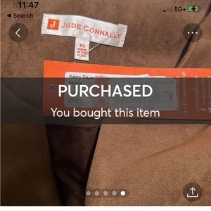 Brand new with Tags Jude Connally brown suede dress